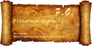Pittersch Oxána névjegykártya