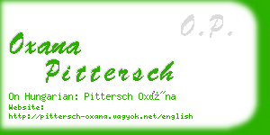 oxana pittersch business card